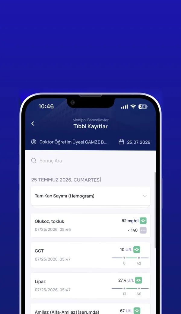 Tahlil ve tetkik sonuçları