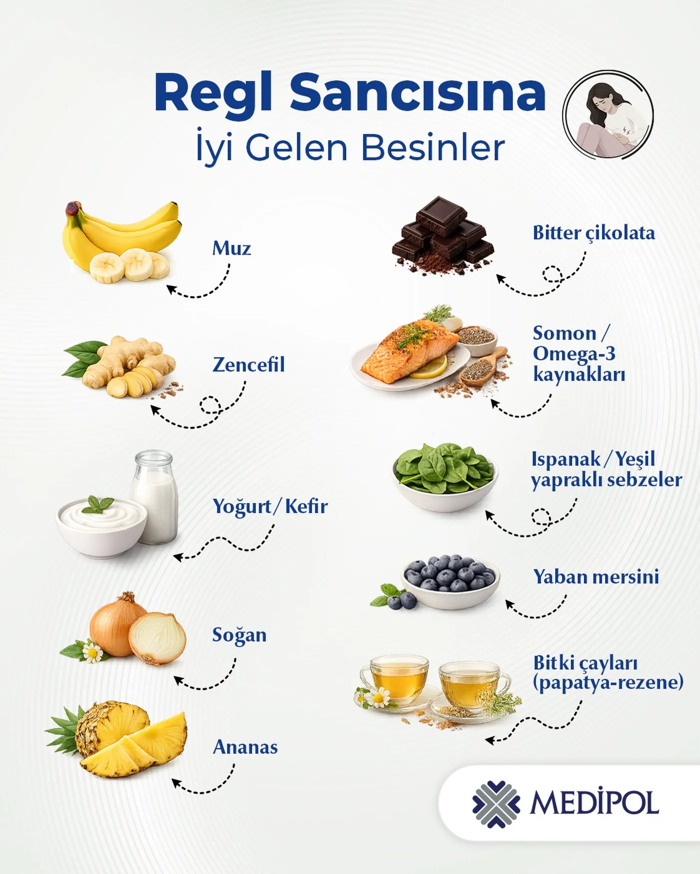 regl ağrısına iyi gelen besinler