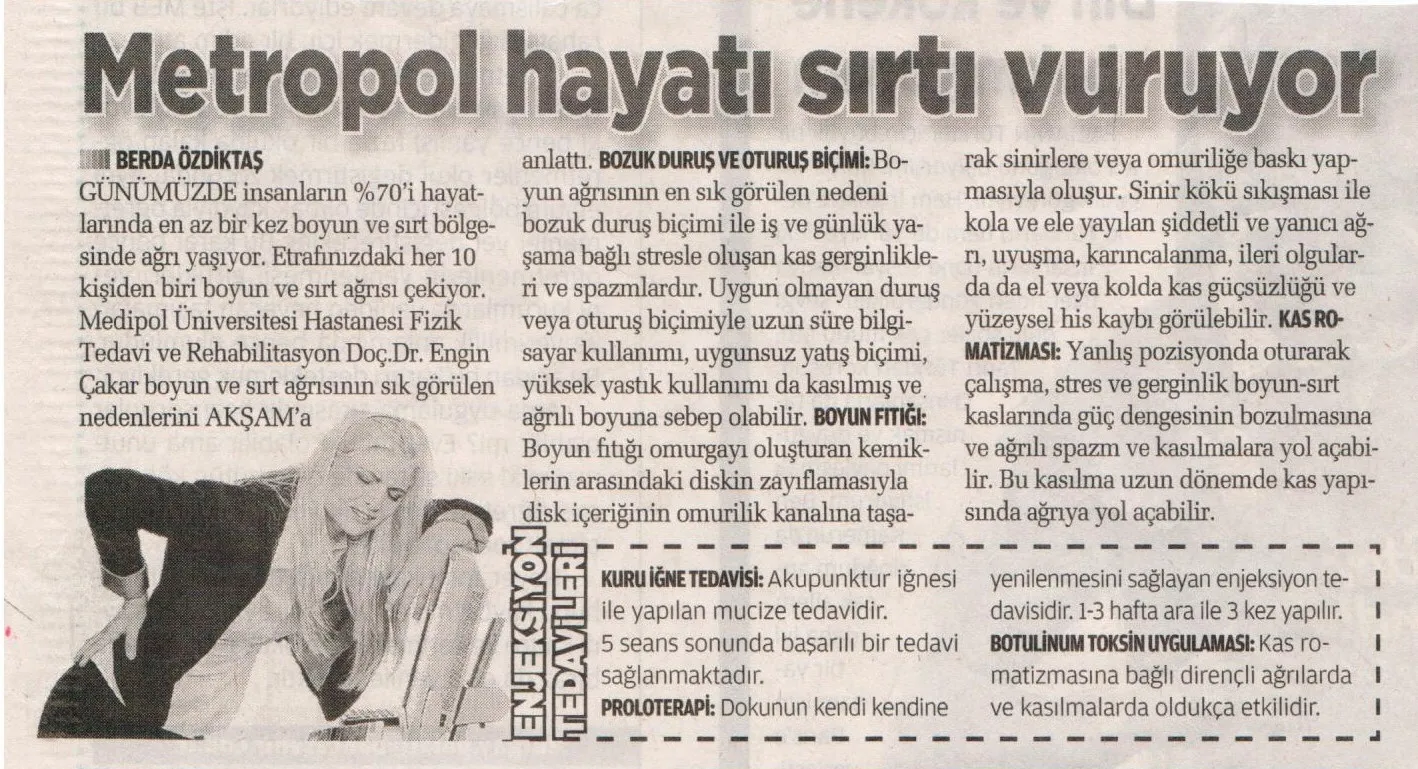 Metropol hayatı en çok sırtı vuruyor