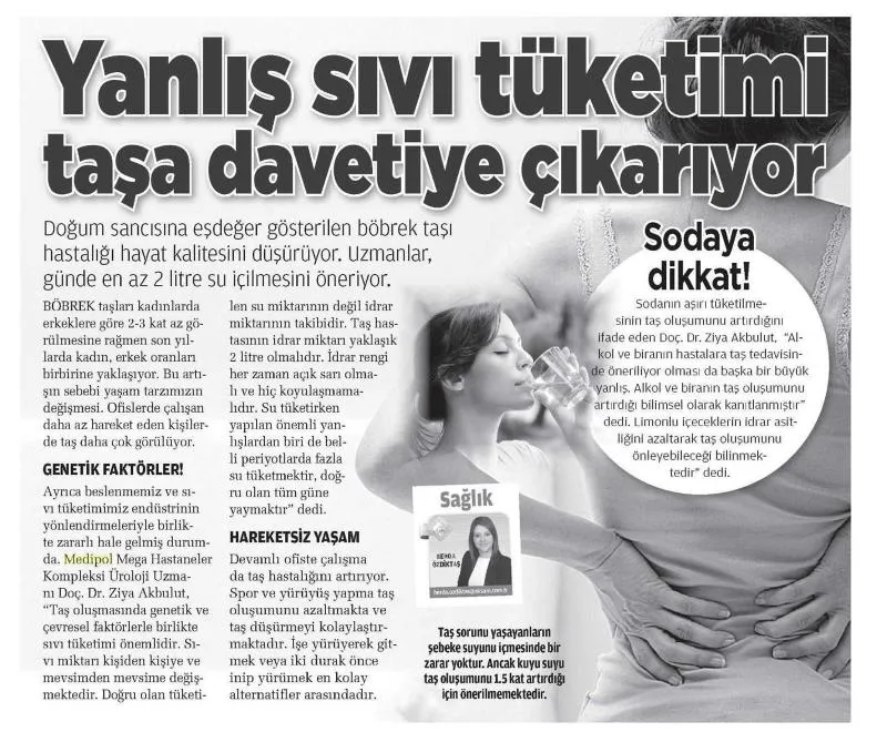 Yanlış sıvı tüketimi taşa davetiye çıkarıyor