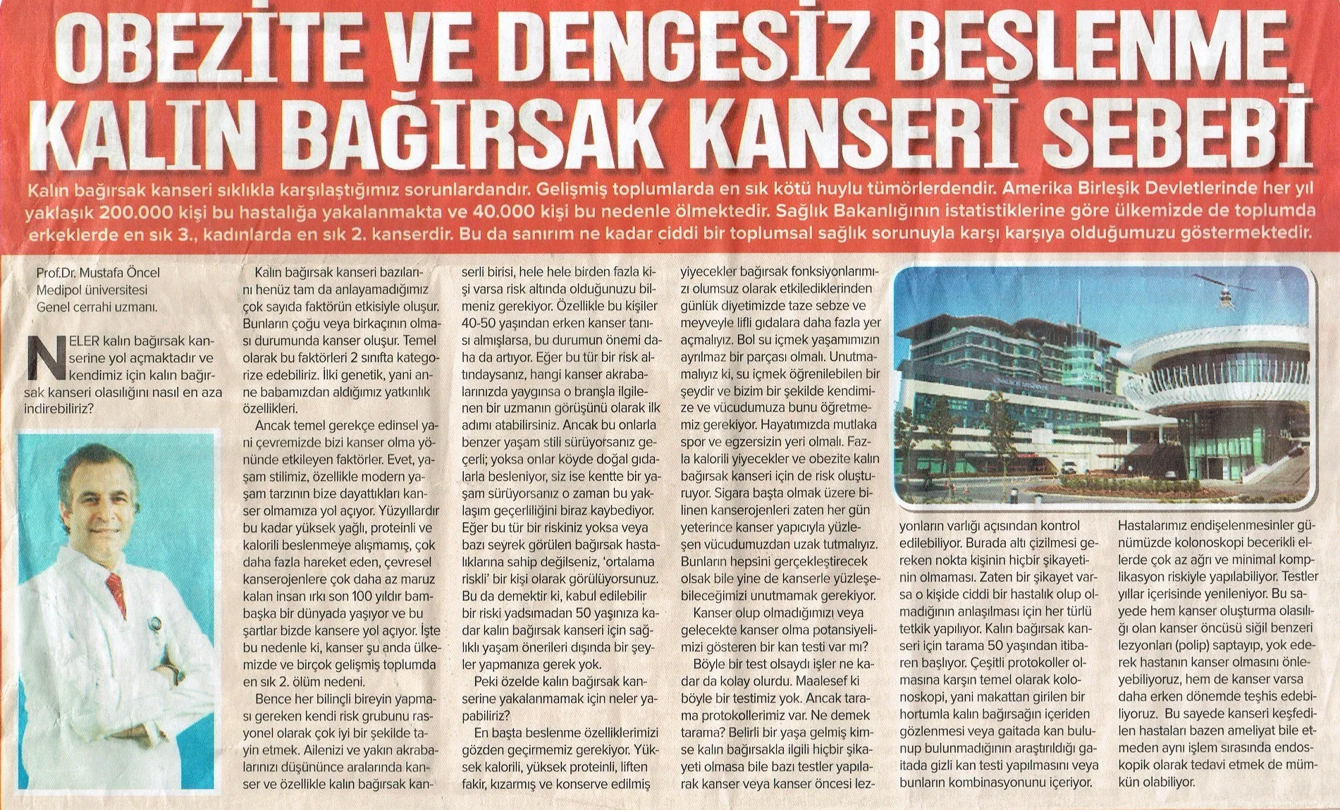 Obezite ve Dengesiz Beslenme Kalın Bağırsak Sebebi