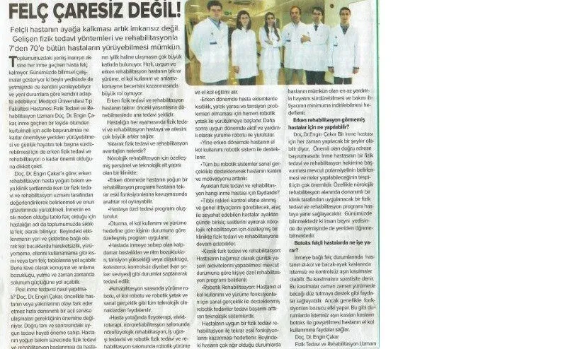 Felç çaresiz değil