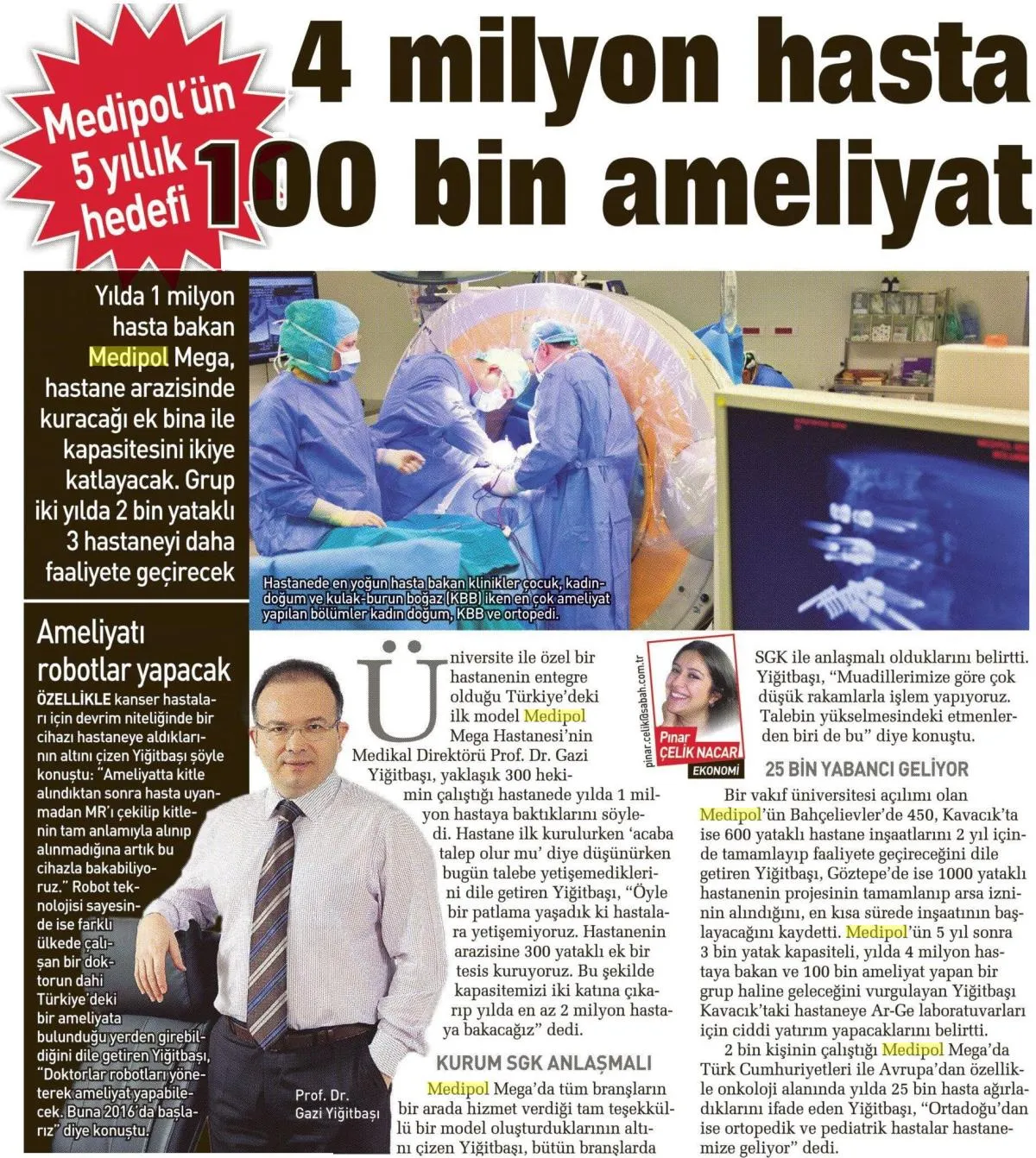 4 milyon hasta 100 bin ameliyat