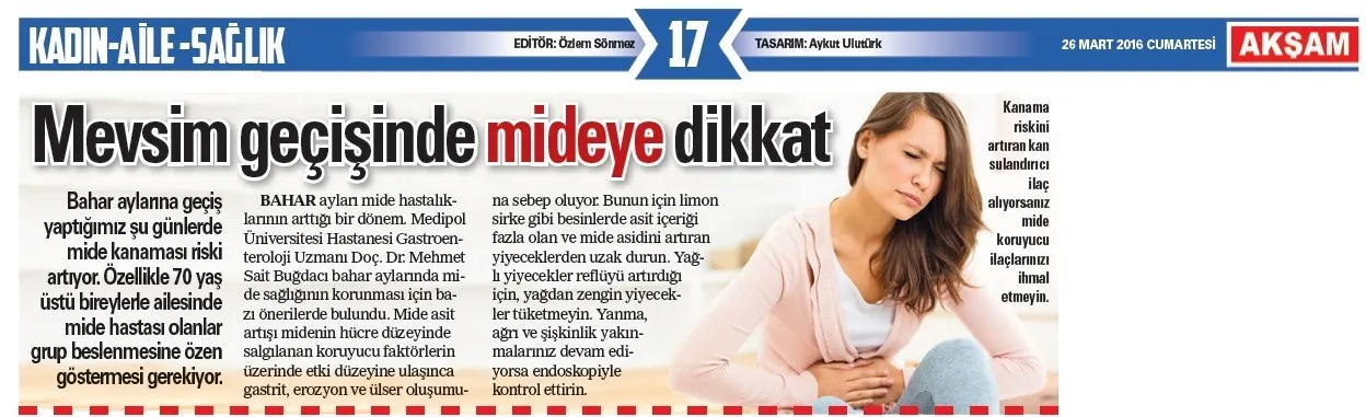 Bu günlerde mide kanamasına dikkat…