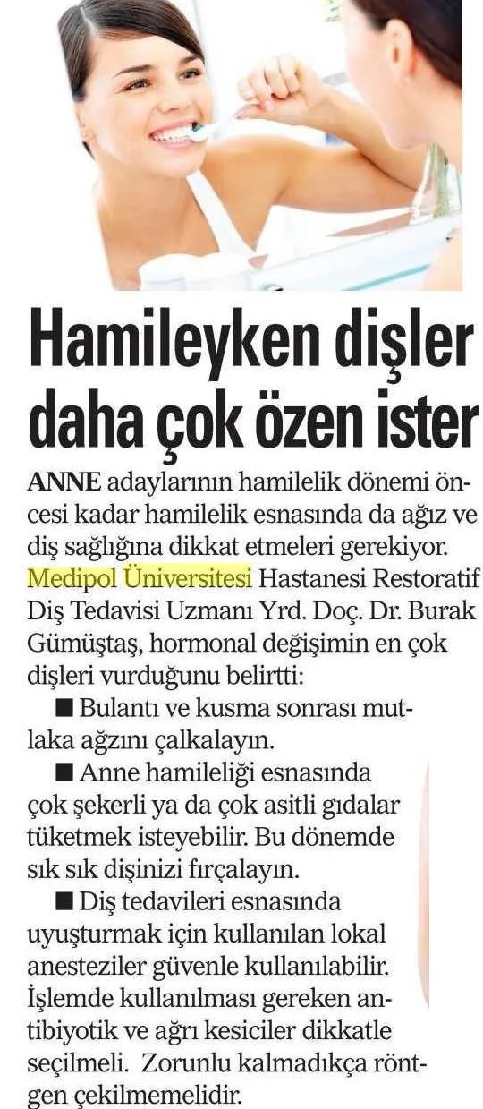 Dişler hamilelikte daha fazla özen istiyor