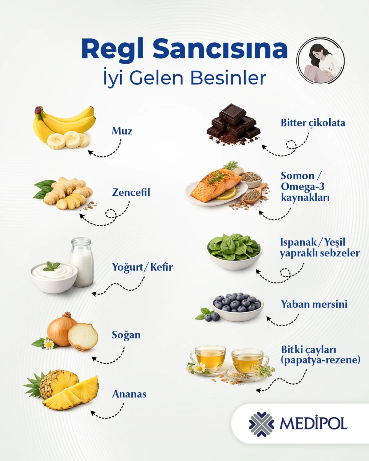 regl ağrısına iyi gelen besinler