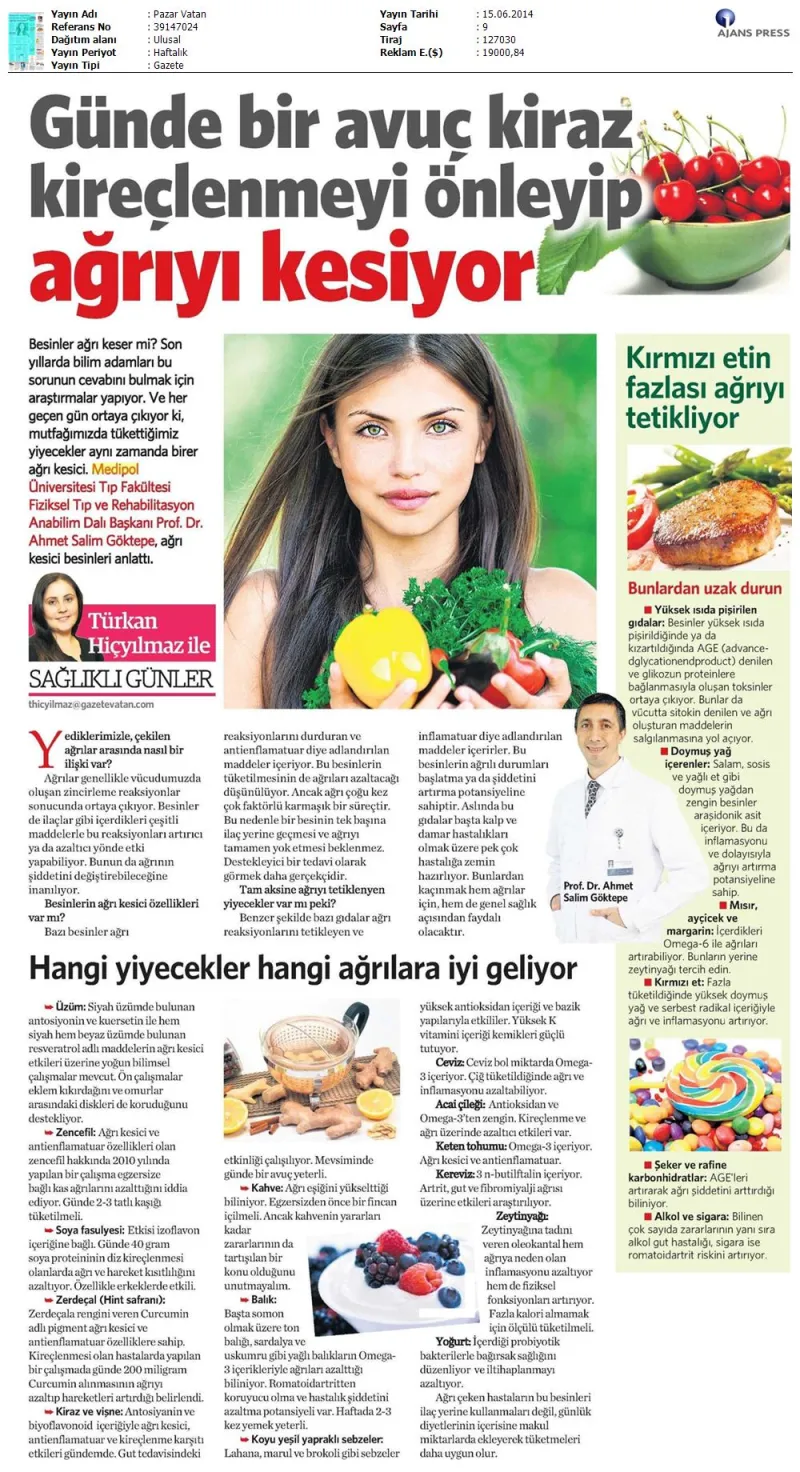 Besinler ağrı keser mi?