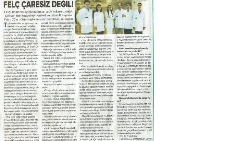 Felç çaresiz değil