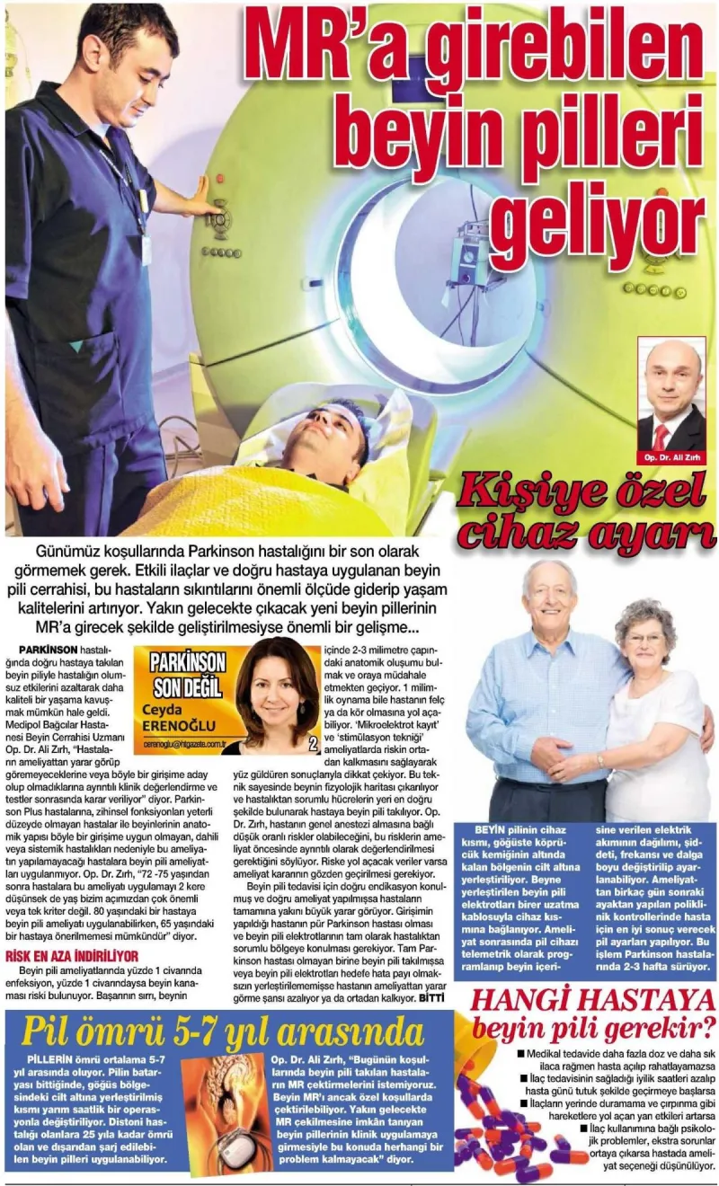 Parkinson hastalığında beyin pili hastanın yaşam kalitesini artırıyor