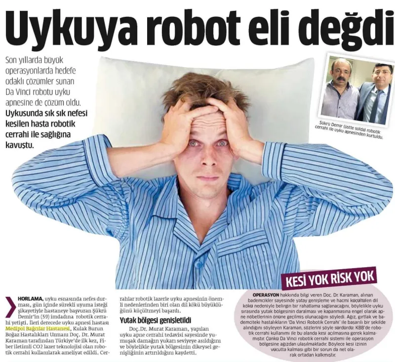 Uykuya robot eli değdi