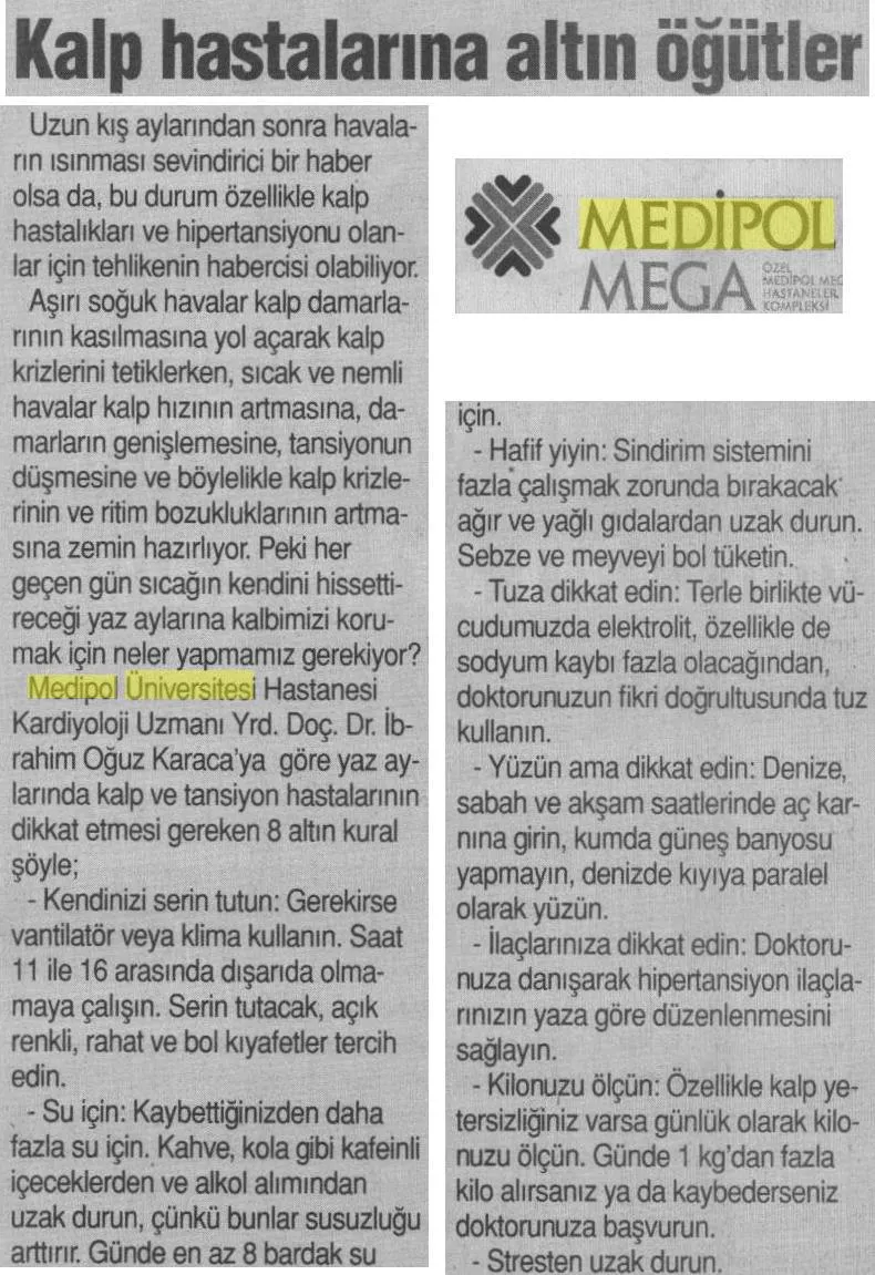Kalp hastaları için tehlikeli dönem