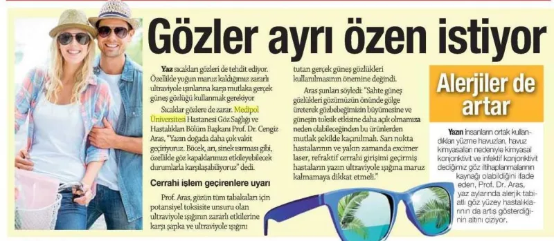 Yaz Aylarında Gözlerimizi Neler Tehdit Ediyor