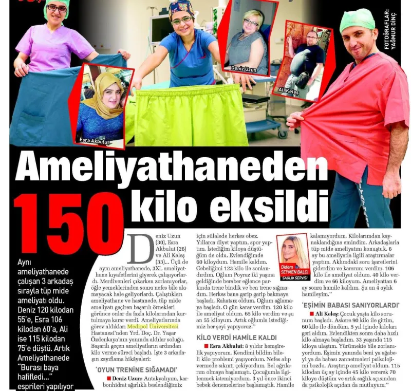 Ameliyathaneden 150 kilo eksildi
