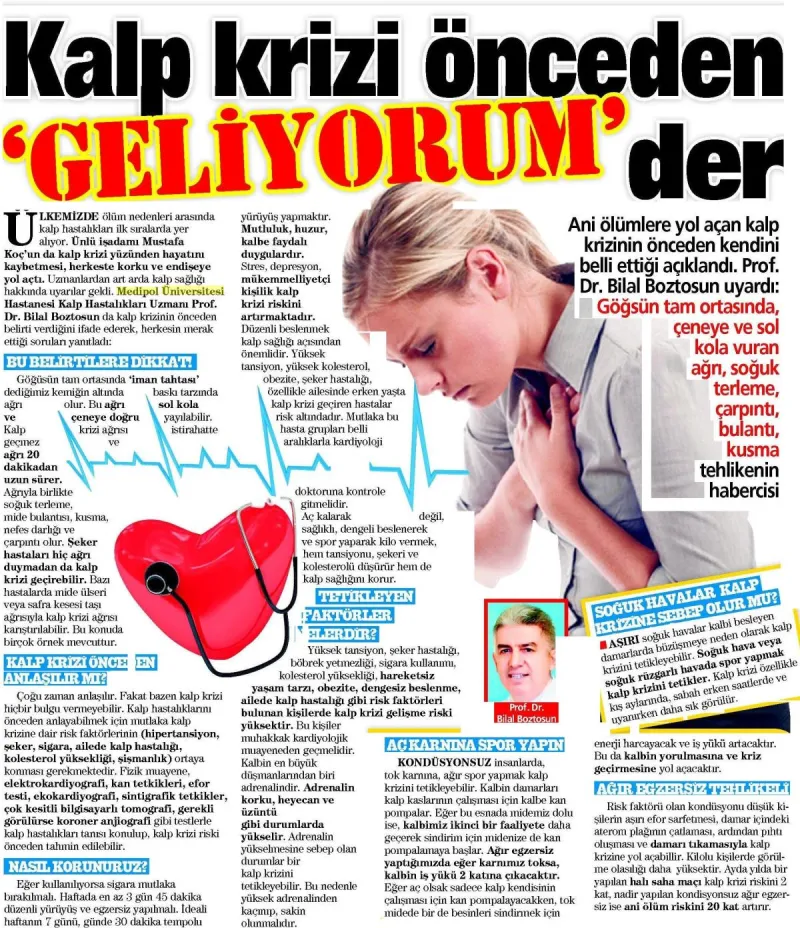 Kalp krizi önceden 'geliyorum' der
