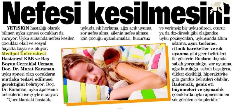 Nefesi kesilmesin! (Uyku Apnesi)
